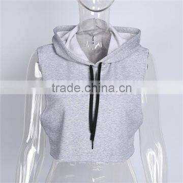 Summer Crop Women Running Hooded Sports Vest Burrs Gym Fitness Femme Crop Tank Tops Bodybuilding Fitness Sleeveless Hoodies photo-4