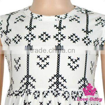 48BQA142 Lovebaby FAUX SUEDE Fabric Printed Kinds Of Pattern Sleeveless With Gilrs Accessory Tassel Dress photo-3