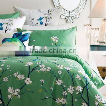 Printed and Embellished With Embroidered Birds Quilt Cover photo-2