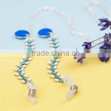 Copper Enamelled Sequins Eyeglasses Chain Holder Silver Plated Multicolor Evil Eye Round Enamel photo-3