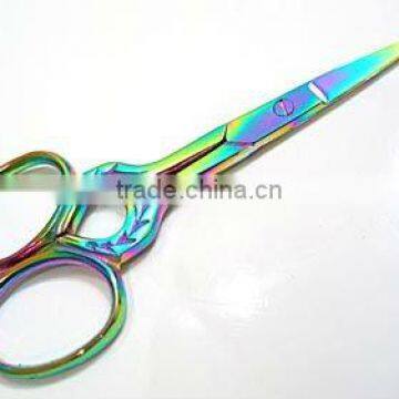 Titanium coated embroidery scissor
