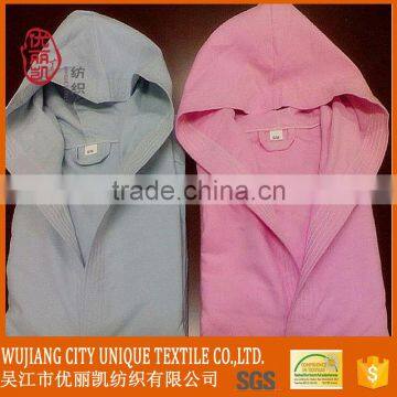 blue and pink cute microfiber bathrobe