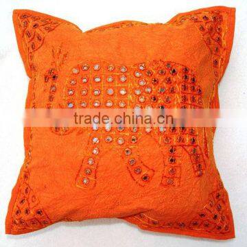 Embroidery Mirror Work Cotton Case Pillow Cushion Cover