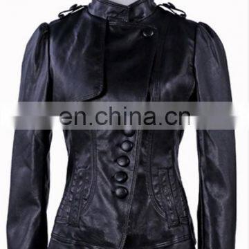 New Collection High Quality Fashion Women Casual PU Leather Jacket photo-4