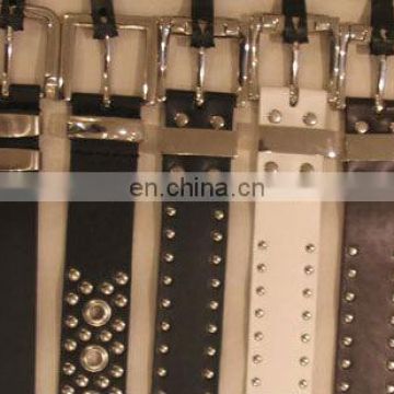 Designer leather crystal belts