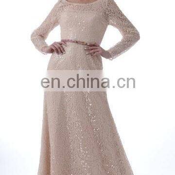 C5000BS Real sample Sequin long sleeve Muslim bridal dress