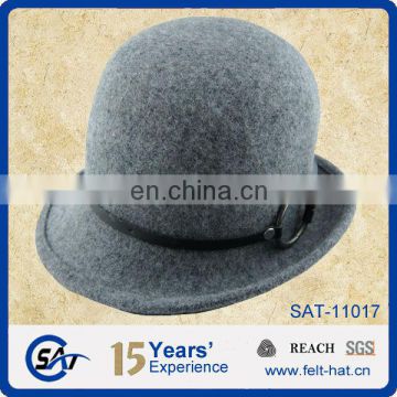 Bowknot Woman Wool Felt Fedora Hat For Church , Leisure Felt Fedora Hats