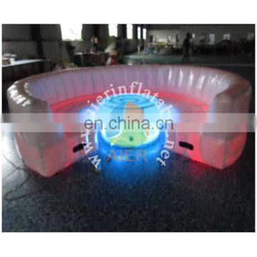 Hot !! Best selling inflatable sofa couch / Beautiful and cheap price inflatable LED sofa with table