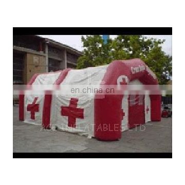 Emergency inflatable arch tent with curtain door