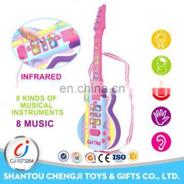 Cheerful mini kids gift plastic musical infrared inductive miniature toy guitar