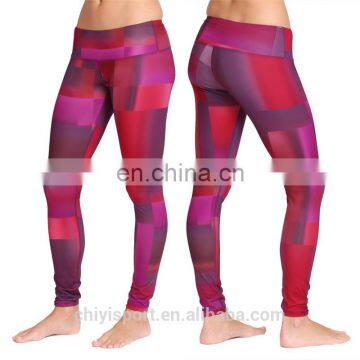 custom design fitness tight sports pants womens yoga leggings red printed gym leggings