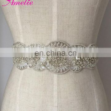 2016 New Hand Sewed Small Beaded Wedding Dress Bride Belt Sashes