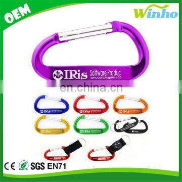 Winho Anodized Carabiner with nylon strap