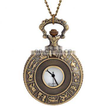 Steam Punk Men Mechanical Wind Hand Vintage Quartz Pocket Watch DS-NJ095