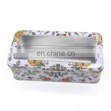 Rectangular Tin Box Cosmetic Tins With Clear Window Top photo-6
