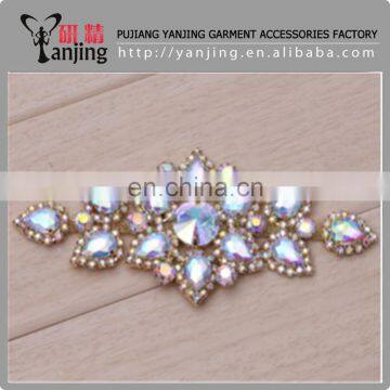 Professional Factory Garment sequin applique,sew on glass beads rhinestone patch