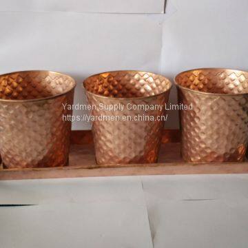 2018 Thre in One Copper Painting Finish Iron Flower Pot photo-3