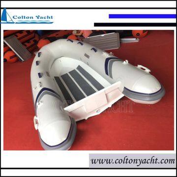 Small aluminum rib boat with single v hull