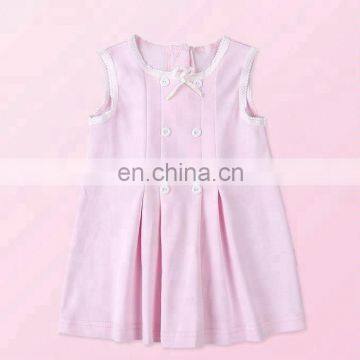 Summer cheap pure organic baby girl clothes cute pink princess summer dress