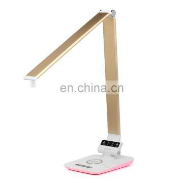 MESUN Gold dimmable study neon table lamp office led desk lamp  with usb charging port