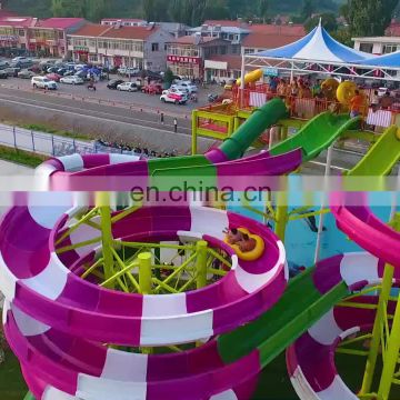 Attractive Fiberglass Body Water Slides Pool Big Spiral Slide