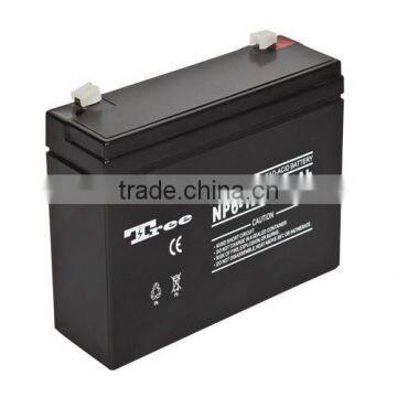 Manufacturer free maintenance 6 volt small battery 6v 12ah emergency battery