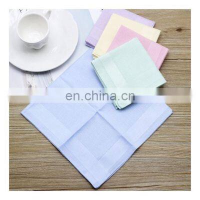 Men And Women Solid Color Design Handkerchief 100% Cotton Men Small Ladies Handkerchief Cotton Colored Towel