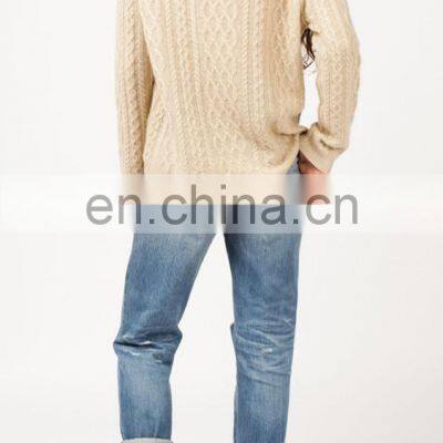 Light Color Latest Design Ladies Wool Cable Knit Sweater photo-3