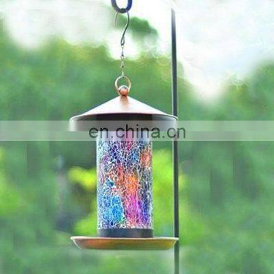Manufacturing Supplies High Quality Swing Tube Mosaic Glass Squirrel Proof Bird Feeder photo-4