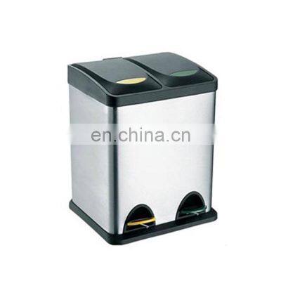 15L 30L stainless steel 2 compartment recycle bin