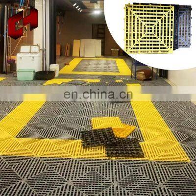 High Strength Black Waterproof Logo Car Wash Premises Mechanics Shop High Pressure Floor Interlock Floor Mats For Shop Floor