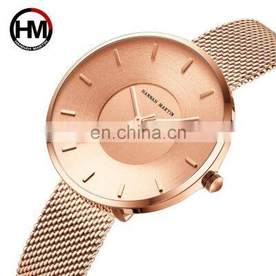 Hannah Martin HM-1052 Minimalist quartz watch for ladies luxury steel water resistant dial analog fashion ladies watch set