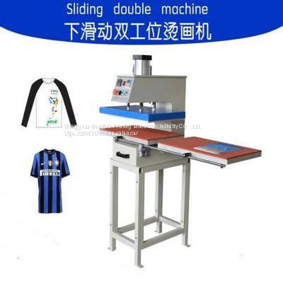 Pneumatic printing machine double station slide hot stamping machine heat transfer machine stamping trademark stamping drill printing machine