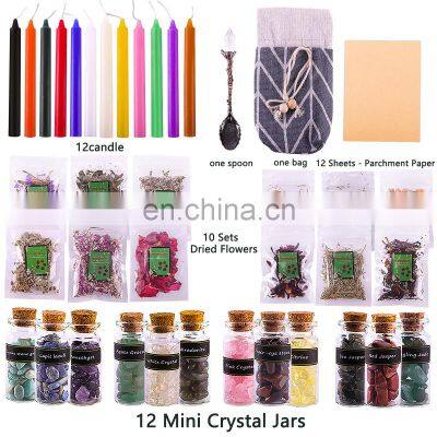 Natural Crystal Stone With Herbs Witchcraft Scented Candle DIY Scented Candle Making Accessories Kit Supplies Tools Set photo-4