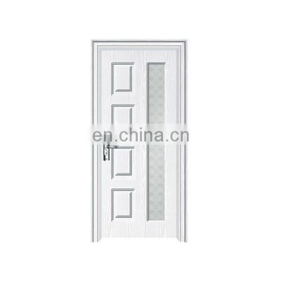 High Quality hot sale  double layer tempered glass white colour Upvc/pvc Bathroom Door