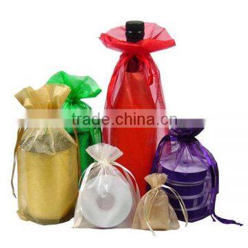 Cheap drawstring gift jewelry organza pouch bags