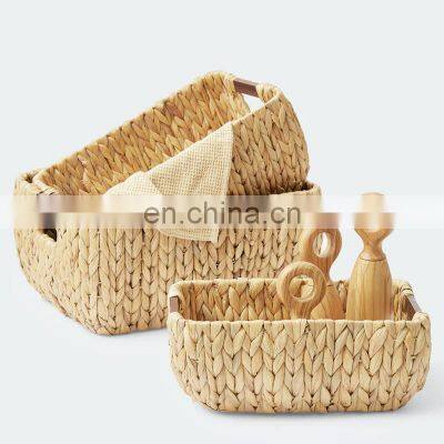 Hot Product 100% natural material water hyacinth Storage Basket High Quality vietnam cheap wholesale