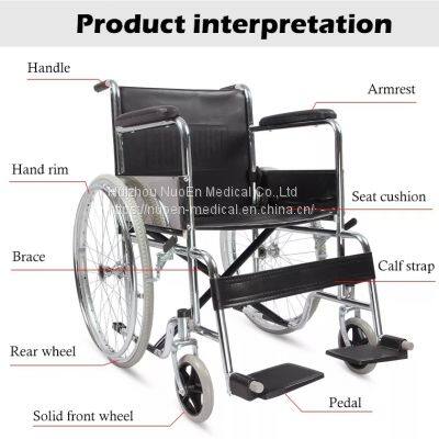 China factory portable Folding Aluminum Alloy Light Weight and Economical Manual Wheelchair with armrest for the elderly and disabled