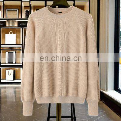 Latest Custom Knitted 100% Cashmere Sweater Casual Crew Neck O-Neck Pullover With Solid Pattern Winter Season Essentials photo-6