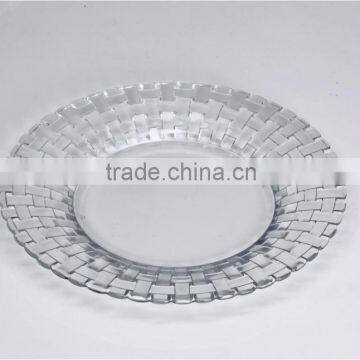 CE/EU/FDA/SGS/LFGB HIGH QUALITY DECORATIVE GLASS PLATE ,ROUND GLASS FRUIT PLATE,PAINTED GLASS PLATE photo-2