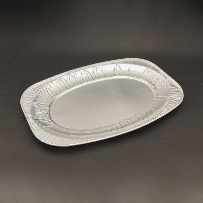 Large Oval Aluminum Foil Pan 355mm Catering Serving Tray for BBQ Roasting Baking and Takeout Use