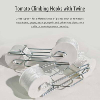 Agriculture Greenhouse Tomato Hook Ear Clips Roller Hooks with Twine PVC Hanger