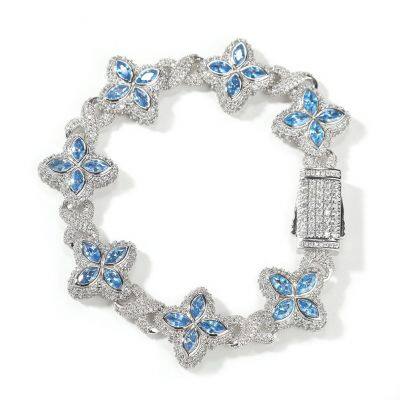 Colorful Flower Zircon Bracelet Multi-Color Crystal Bracelet Floral Inifinity Chain Statement Jewelry For Women Party Gifts photo-3