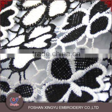 Wholesale Products China Black and White Flower Embroidered Accessories Water Soluble Lace Fabric photo-3