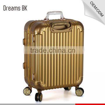 Alibaba golden supplier aluminum luggage case gold color luggage bag