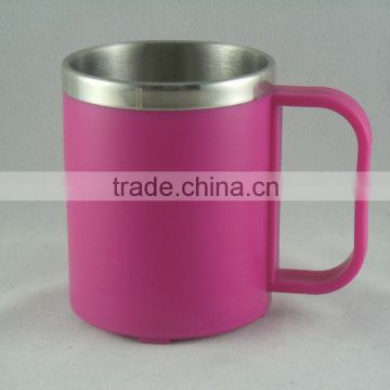 wholesale double wall stainless steel coffee mug with handle