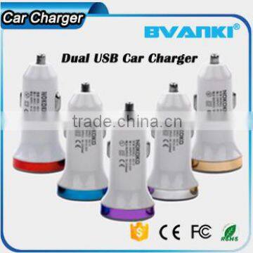 Promotional Output DC 5V 2.1A Double Speed Fast Charge Aluminum Alloy Universal Portable Dual USB Car Charger Wholesale