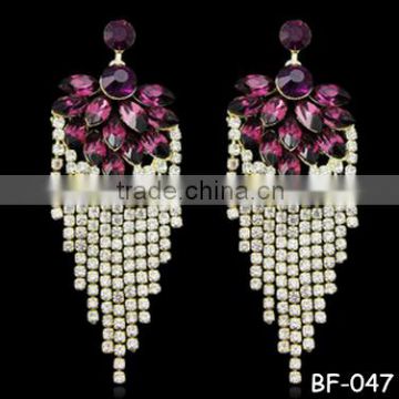 Yiwu Jewelry Factory Wholesale Fashion Cheap Water Drop Jewelry Earrings Latest Design Diamond Earring