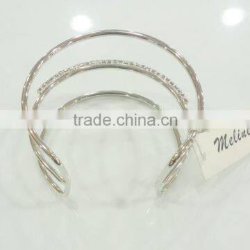 FASHION METAL WIRE RHINESTONE CHAIN CUFF BRACELET