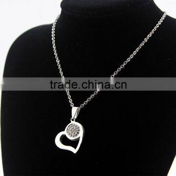 Titanium heart pendant necklace Jewelry Diamond cut heart-shaped clavicle chains wholesale